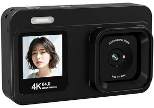 Fesaymi �f�W�^���J���� 4K 6400����f �f�W�J�� 32GB TF�J�[�h�t�� ���B��@�\ 18X�f�W�^���Y�[�� 2.8�C���` IPS�X�N���[�� AF�I�[�g�t�H�[�J�X �[�d��YouTube�J���� ���S�Ҍ��� �E�F�u�J���� �q���c