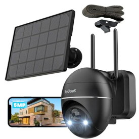 【2026最新5MPメンテナンスフリー】 ieGeek 防犯カメラ 屋外 ソーラー 防犯カメラ ワイヤレス 屋外 500万カラー夜間撮影 監視カメラ 屋外 ソーラー PIR人体検知 電源不要 玄関カメラ 360°自由雲…