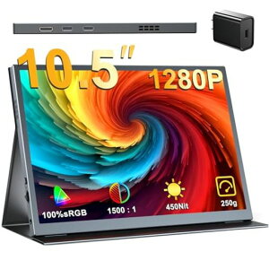 EVICIV���o�C�����j�^�[10.5�C���`���^���o�C���f�B�X�v���CFHD1280P1500:1�R���g���X�g450Nits���P�x100%sRGBIPS����p�l�����y�ʃ|�[�^�u�����j�^�[�ی�J�o�[�t���ݑ�Ζ��Q�[�~���O