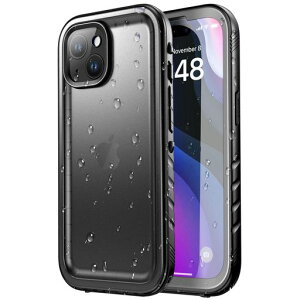 SPORTLINK iPhone 15 Plus �p �h���P�[�X ���S�ی� �h�o �ϏՌ� IP68�h���K�i �ČRMIL�K�i(�u���b�N)