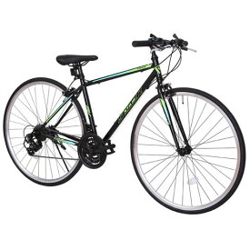 クロスバイク 自転車 シマノ製21段変速 700x25C 前後キャリパーブレーキ ワイヤ錠のプレゼント付き 通勤 通学 (ブラック)