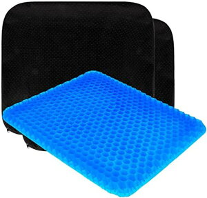 ゲルクッション高通気性ジェルクッションハニカム構造高反発無重力クッション四季通用座布団カバー付き在宅勤務テレワークオフィス自宅車椅子用(1個セット)