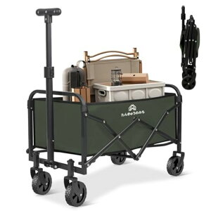 キャリーワゴンキャリーカートアウトドアワゴンミニ超軽量3.3kg大容量40L耐荷重60kgタイヤ取り外し可能キャンプカート折りたたみ小型ワンタッチ展開&自立収納アウトドア荷物運び買い物…