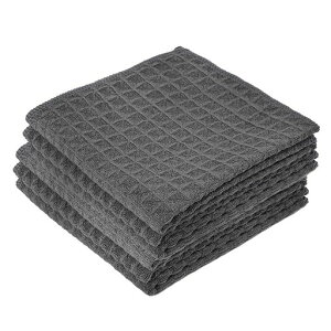 YFFSFDCマイクロファイバー布巾キッチンタオルワッフル雑巾強力吸水食器拭きガラス台拭き洗車タオル油汚れクロスふきん水拭き乾拭きお掃除タオル掃除用品多機能学校家庭用【5枚30*30cm】