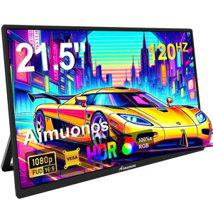 21.5インチポータブルモニター、1080Pモバイルモニター120HzFHDHDRプラグアンドプレイHDMIIPSモバイルディスプレイデュアルスピーカートラベル外部スクリーンPC、タブレット、Mac、Xbox、PS3/4/5用