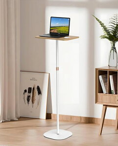 seacallスタンディングデスク昇降式デスクサイドテーブル47cm~120cm自由に高さ調節可能テーブルハイテーブル木製おしゃれプロジェクター台書見台読書台寝室テーブル簡単組立会議室ベッド…