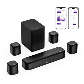 ULTIMEA 7.1ch サウンドバー Dolby Atmos 350W BassMX搭載 サブウーファー&サラウンドスピーカー付き HDMI eARC/Bluetooth/光/AUX/USB対応 APP制御対応 重低音 ホームシアター スピーカー