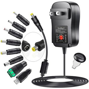 SoulBay36W3V4.5V5V6V7.5V9V12VユニバーサルAC/DCアダプタスイッチング電源充電器家庭用電子機器用コネクタ8個付き-最大3000mA