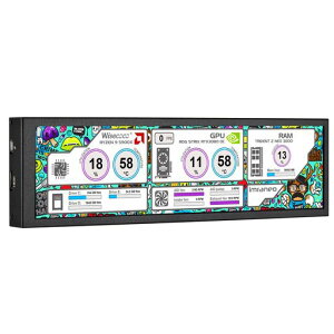wisecoco 8.8�C���`���^���j�^�[ HD 1920x480 IPS LCD�~�j�f�B�X�v���C PC CPU�f�[�^���j�^�[ �~�j ���� �z �X�g�p�Z���T�[�p�l���f�B�X�v���C AIDA64�p
