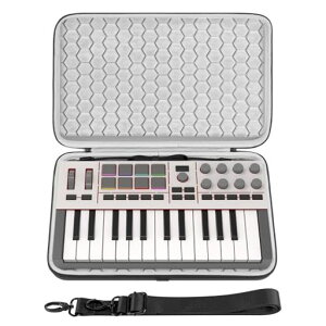 Geekria �n�[�h�V�F���g���x���P�[�X Akai Professional MPK Mini IV, Novation FLkey 2 Mini 25, MIDI�R���g���[���[�ƌ݊������� �L�[�{�[�h�L�������O�o�b�O (�_�[�N�O���[)