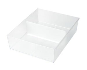 ライクイット(like-it)引き出し内仕切り収納ケースインナーケースTシャツケース仕切り板1枚付きクリア約幅27x奥33x高9.5cmCS-P12