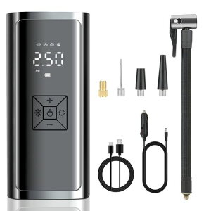 Ewinwotokoエアーポンプ電動空気入れ6000mAhエアコンプレッサー充電式無線150PSI多機能自動停止自動車自転車ボール浮き輪バイク対応仏式英式米式弁対応コンプレッサーLED懐中ライト付き低騒…