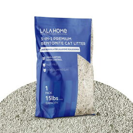 LALAHOME 3in1 鉱物系猫砂 ナトリウムベースのベントナイト猫砂 無塵・消臭・軽量で耐久性のある取扱いやすい猫トイレ用砂 ガッチリ固まるcat litter 猫トイレ・自動トイレに対応 無香料 猫と…