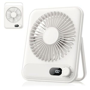 MoKo卓上扇風機ミニ型2025年最新バージョン3way小型扇風機4800mAh大容量バッテリー最大18時間連続使用卓上ファンオフィスコードレス小型ファン折畳み式USB充電式100無段階風量調節残量表示涼…