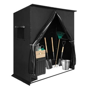 Vidoya屋外小型物置テント物置小屋幅160.5x奥行74.5x高さ181.5cm大容量収納防雨防風耐水圧3500mmメッシュ窓収納ポケット付き庭/ガーデン/ベランダ用プレハブ小屋倉庫テント工具収納家庭用防水…