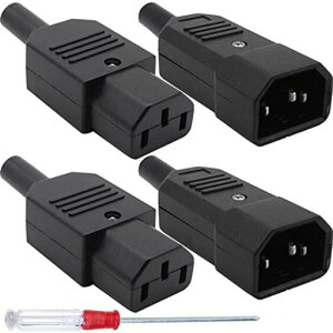 Xiatiaosann AC�d���P�[�u�� 3�s�����X/�I�X�v���O ����[�qC14�I�X C13���XIEC320 �A�_�v�^�[�R�l�N�^�[ PDU UPS�d���P�[�u���p�AAC250V 10A�C�����C�� �A�_�v�^�[ �v���O�A4�{�Z�b�g