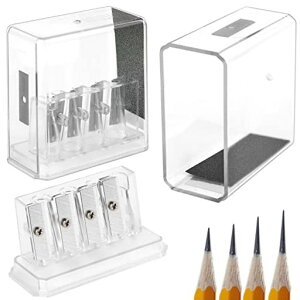 2個ロングポイント鉛筆削りクリアアーティスト鉛筆削りメタル鉛筆削り4穴手持ちパステル鉛筆削りグラファイトカラーパステル鉛筆削り