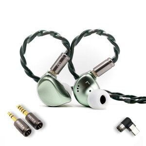 BQEYZ Winter2 �C���C���[���j�^�[ �L���C���z�� DD+BC HiFi �Q�[�~���O�C���z�� ���E���P�[�u�� �L���w�b�h�t�H�� �I�[�f�B�I�t�@������ (�O���[��, 3.5mm+4.4mm+Type-C)