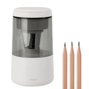 Umimile電動鉛筆削りUSB充電式自動停止シャープネス調整可能コンパクト6-8mm対応子供用家庭用事務用(ホワイト)