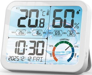 VOCOO�����x�v���v14.7cm��^LCD�f�B�X�v���C�����x���x���x��������K�x�\��12/24���ԕ\���؂�ւ��ō��Œ�L�^�@�\���K���o�b�N���C�g���t�Ǝ��v�t��(��)