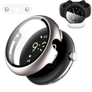 AIYYXX For Google Pixel Watch 5/4 �P�[�X 41mm 45mm 3D���p�G�b�W �����^ PC+�K���X�f�� ��̌^ pixel watch 5/4 �P�[�X �Ή� �����[�d�\ �[�d�⏕��t�� �����ߗ� �L�Y�h�~ �w��h�~