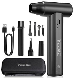 Yeeke�d���G�A�_�X�^�[180000RPM8000mAh�A���^�u�����[���́A�G�A�_�X�^�[Type-C�����A�d�����̓u�����[�[�d���A150���̒������ԃo�b�e���[����3�i�K�̕����A���/�p�\�R��/�L�[�{�[�h/�Ƌ�/�G�c