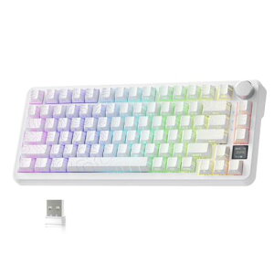 ATTACK SHARK X85 PRO �Q�[�~���O���J�j�J���L�[�{�[�h 3���[�h�ڑ� �u���[�x���[�X�C�b�` �K�X�P�b�g�}�E���g ���j�A �z���C�g