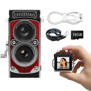 CHUZHAO�r���e�[�W�~�j�f�W�^���J�����^�C���X�^���v�t���A�|�[�^�u��TLR�X�^�C�����g���|�C���g�A���h�V���[�g�R���p�N�g���^�|�P�b�g1080P�r�f�I12MP�I�[�g�t�H�[�J�XVlogging�J�������S�ҁc