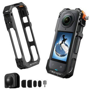 K&F CONCEPT insta360 X5�p �}�E���g �t���[�� �J�����p�ی�u���P�b�g �}���`�@�\�P�[�W �g���\ �ȒP���t�� CNC���H �S�ʕی� �����Y�J�o�[�Ɩh���X�|���W�t�� �A���~������ �O�r/���B��_/�c