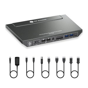 AV Access USB C KVM �X�C�b�` �f���A�� ���j�^�[ 2��̃f�B�X�v���C�A2��̃R���s���[�^�A�m�[�g�p�\�R���ƃf�X�N�g�b�v�p�\�R���ɓK����4 K KVM�X�C�b�`�f���A���f�B�X�v���C�AEDID�A1 G�C�[�T�c