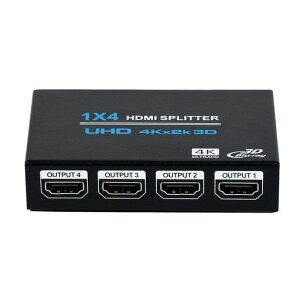 J-Wonlyus 1x4 HDMI�X�v���b�^�[ HDMI ���z�� 1 ���� 4 �o�� �I�[�f�B�I�r�f�I�f�B�X�g���r���[�^�[�{�b�N�X 3D 4K x 2K HDTV�ASTB�ADVD�APS3�A�v���W�F�N�^�[�ȂǑΉ�