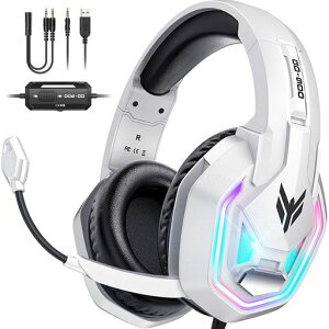 YPBDAN GD-900 �Q�[�~���O�w�b�h�Z�b�g PS5 �w�b�h�Z�b�g�m�C�Y�L�����Z�����O �}�C�N�t�� 7.1ch �T���E���h 50mm�h���C�o 3.5mm�L�� �Q�[�~���O�w�b�h�z�� �d�ቹ LED���C�g �R���g���[���[ �~���c