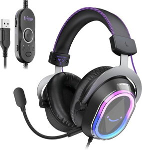 FIFINE �Q�[�~���O�w�b�h�Z�b�g USB�L���ڑ� 11+RGB���� PS5/PS4/PC�Ή� �z�M/�����p �� H13BP