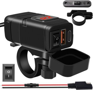 BlueFire�o�C�Nusb�d���h���\�P�b�g�I�[�g�o�C��p�d��2*QC3.0�}���[�d�|�[�g�d���v�Ɨ��d��ON/OFF�X�C�b�`���ډ߈��ی�USB�`���[�W���[QC3.0�d���A�_�v�^�[DC12VGPS�^�u���b�g�X�}�z