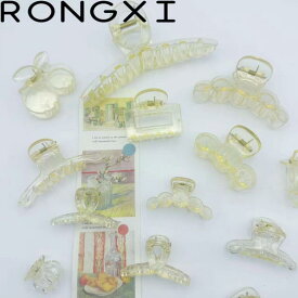 ヘアクリップ 材料 シャンパン色 透明プラスチック 爪付き リボン DIY パーツ 女性用 かわいい アクセサリー 簡単 組み立て ヘアアクセ 装飾 ピン クリップ ヘアピン バレット ヘアバンド 対応 軽量 耐久性x10