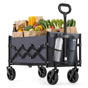 SONGMICS �L�����[�J�[�g�L�����[���S�� �A�E�g�h�A�p�L�L�����[�J�[�g �ω׏d180Kg�܂��ݎ����S���J�[�g�A�ԗ֕t���̐܂肽���ݎ��L�����v�J�[�g�A���O�A��p�A90L�A