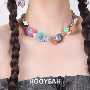 Y2K �`���[�J�[�@�l�b�N���X�@���f�B�[�X HOOYEAH �h�[�p�~�� �x�A �X�C�[�g �N�[�� �z�b�g �K�[�� �`���[�J�[ �l�b�N���X ���� �p���N ���g�� �X�v�����O ����