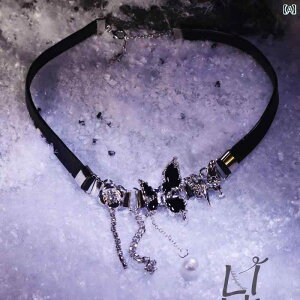 Y2K �`���[�J�[�@�l�b�N���X�@���f�B�[�X Linn ~ Y2K Abi �X�^�C�� �u���b�N �o�^�t���C �l�b�N���X �l�b�N �S�V�b�N �_�[�N ���� �j�����p �`���[�J�[ �J���[