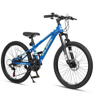 【Glerc】Sky Line子ども用マウンテンバイク 子供自転車MTB 20インチ/24インチ オンロードオフロード 男の子女の子小学生中学生 街乗り通学 21段変速 フロントサスペンション ディスクブレーキ