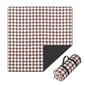 EASYLEE レジャーシート おしゃれ ピクニックシート 厚手3層構造 大きい4〜8人用200X150cm/200x200cm 軽量持ち運びやすい 洗濯機洗い可チェック柄キャンプマット 防水防? 快適な座り心地 ピクニッ