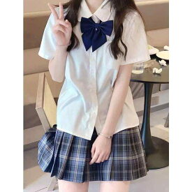 シャツ レディース 短袖 JK制服風 女子学生服 韓国 基本 学校風 トップス ブラウス 普段使い かわいい コットン素材 軽量 通学用 春夏