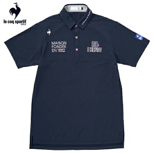 ゴルフポロシャツ半袖 ルコック ゴルフウエア 定番無地半袖シャツ LG5SHS13M NV ネイビー