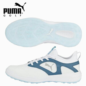 スパイクレスゴルフシューズ レディース プーマ イグナイトマリブ 376158 04 ホワイト×シルバー×イブニングスカイ 送料無料