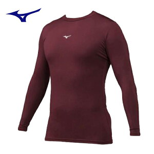 ミズノ バイオギアアンダーシャツ 丸首長袖 野球アンダーシャツ 12JA1C1163 エンジ