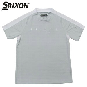 ゴルフシャツ半袖　スリクソン　ゴルフウエア　メランジボーダーモックネックシャツ　RGMVJA04　WH　ホワイト