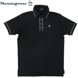 ゴルフシャツ半袖　マンシングウェア　ゴルフウエア　半袖シャツ　ポロシャツ　MGMUJA07　BK　ブラック