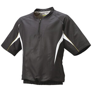 エスエスケイ ウェア グランドコート ハーフZIP半袖裏メッシュプレジャン BWP2411H (9010)ブラック×ホワイト メンズ・ユニセックス