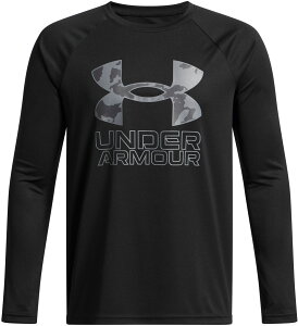 A_[A[}[ }`X|[c T TVc UA TECH HYBRID PRINT FILL LONG SLEEVE T-SHIRT 1380470 5 Black/Titan Gray WjA