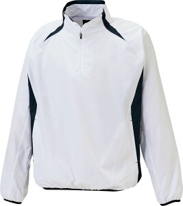 ゼット 野球&ソフトボール ウインドウェア ZETT アウターウェア 長袖ハーフジップジャンパー BOV335 1129A ホワイト/ネイビーA