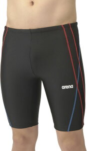 アリーナ 水泳 フィットネス水着 水着 フィットネススパッツ(ハーフレッグ) AS5SWF63M BKRD ブラック×レッド メンズ